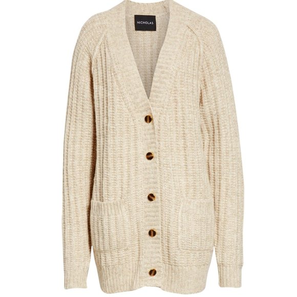 NICHOLAS Chunky Knit Alpaca Sweater Cardigan - Picture 4 of 14